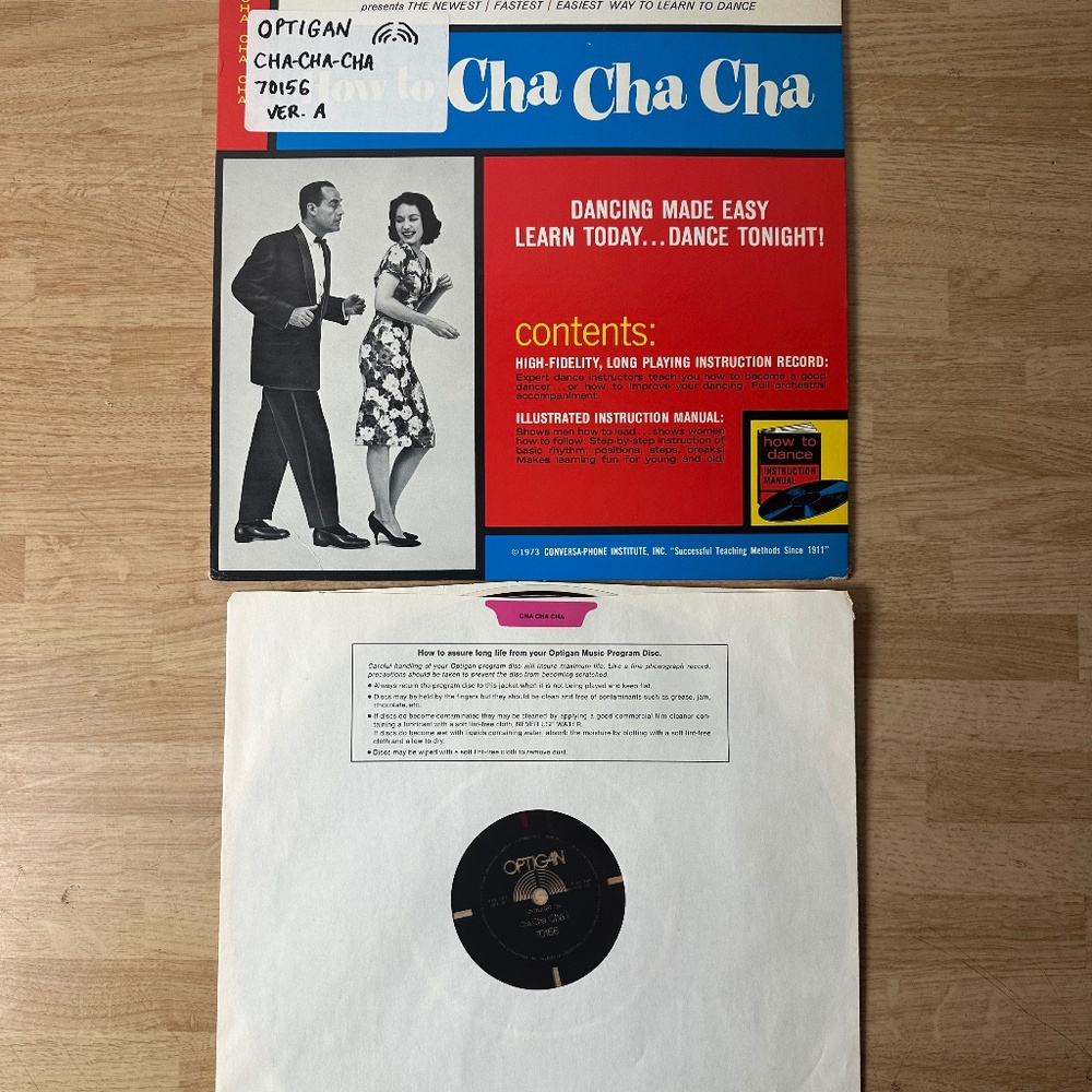 MATTEL OPTIGAN ORGAN RECORD - CHA-CHA-CHA - DISC # 70156 - VER. A MELLOTRON RARE